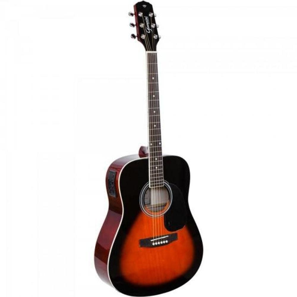 Violão Eletroacustico Dreadnought Folk Aco Gd-1 3 Tone Sunburst Giannini