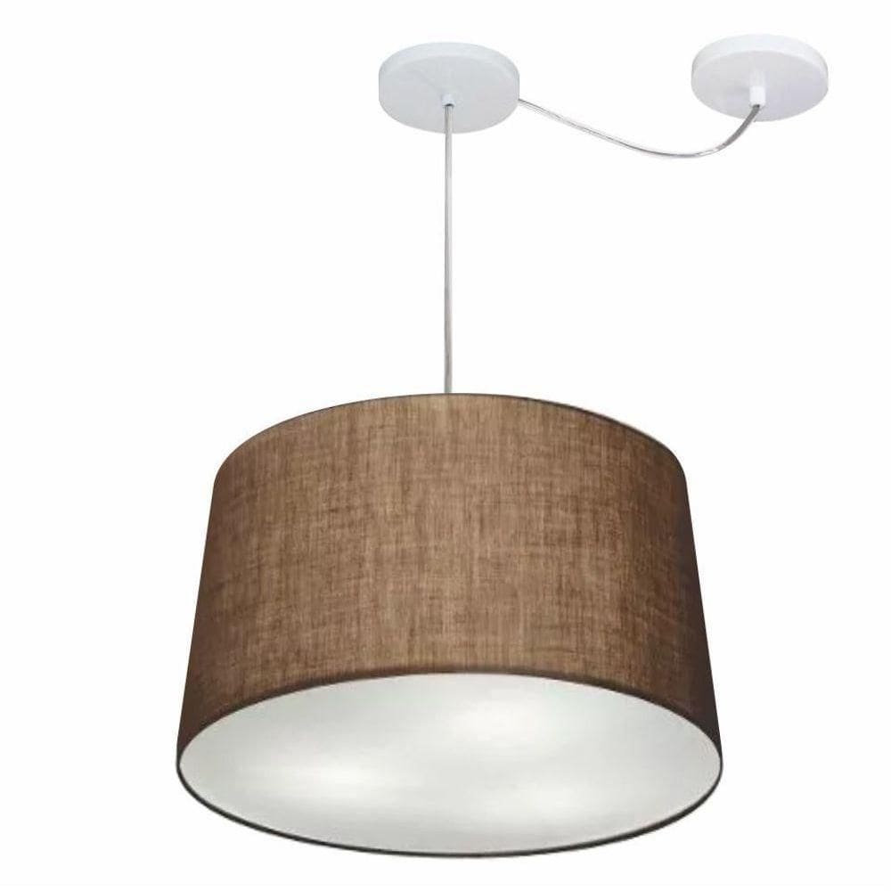 Lustre Pendente Cone Com Desvio Md-4281 Cúpula 30/40x45cm Café - Bivolt