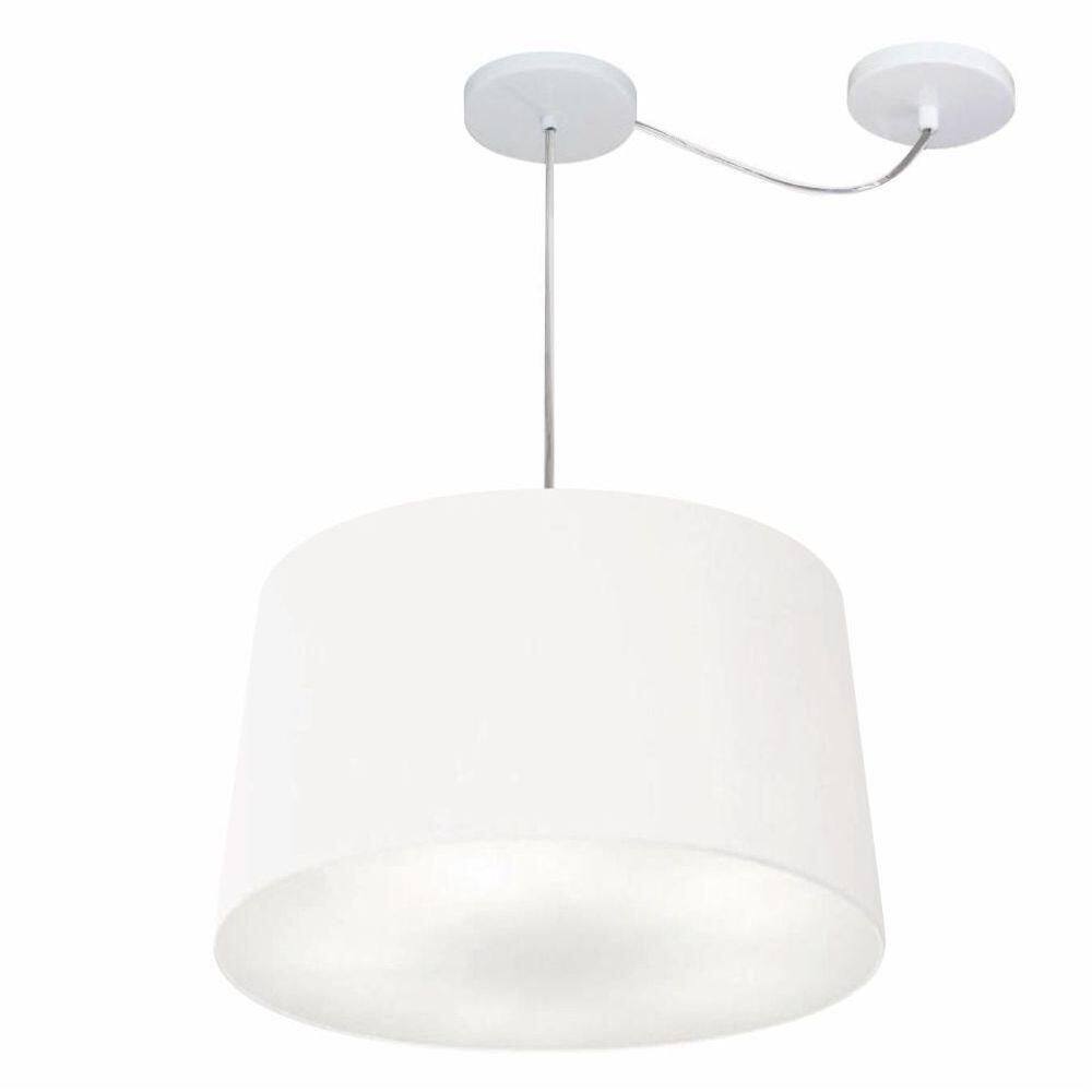 Lustre Pendente Cone Com Desvio Md-4277 Cúpula 30/40x45cm Branco - Bivolt