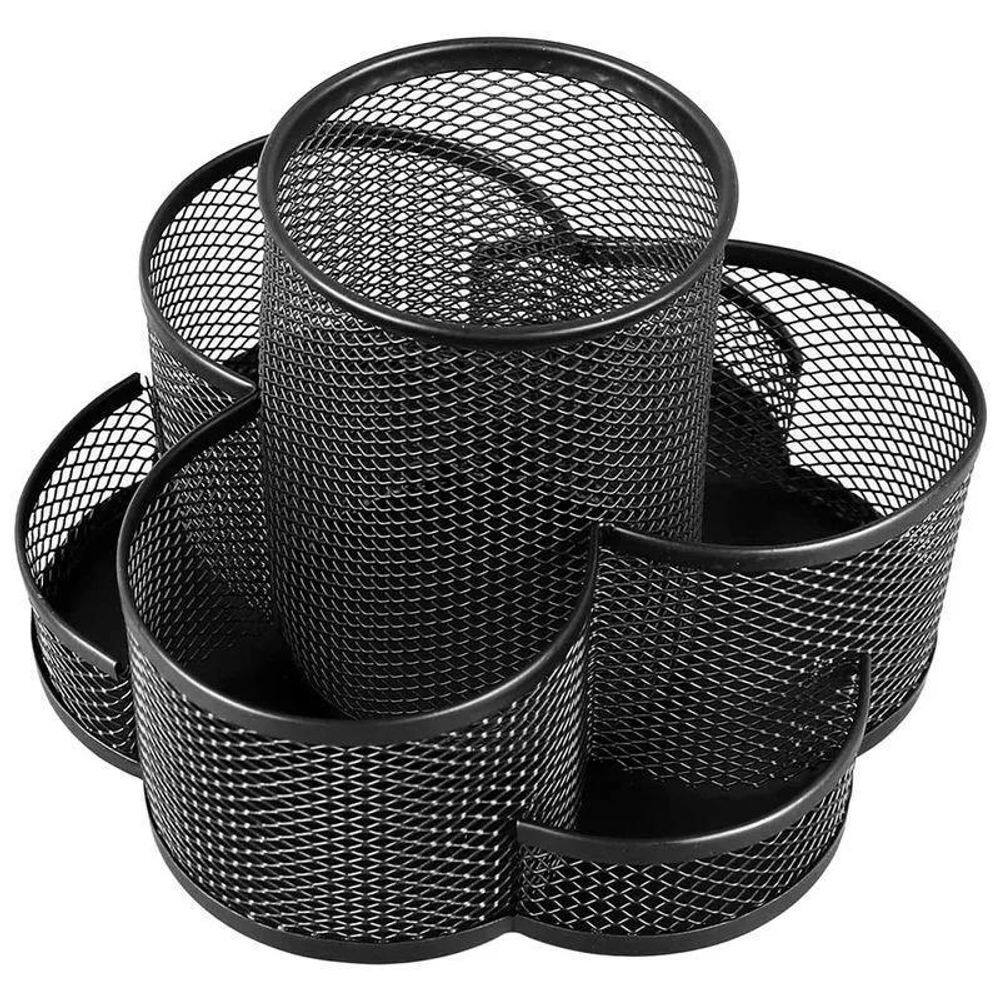 Porta Lápis Giratório 7 Divisórias Em Metal Top Rio - Flor