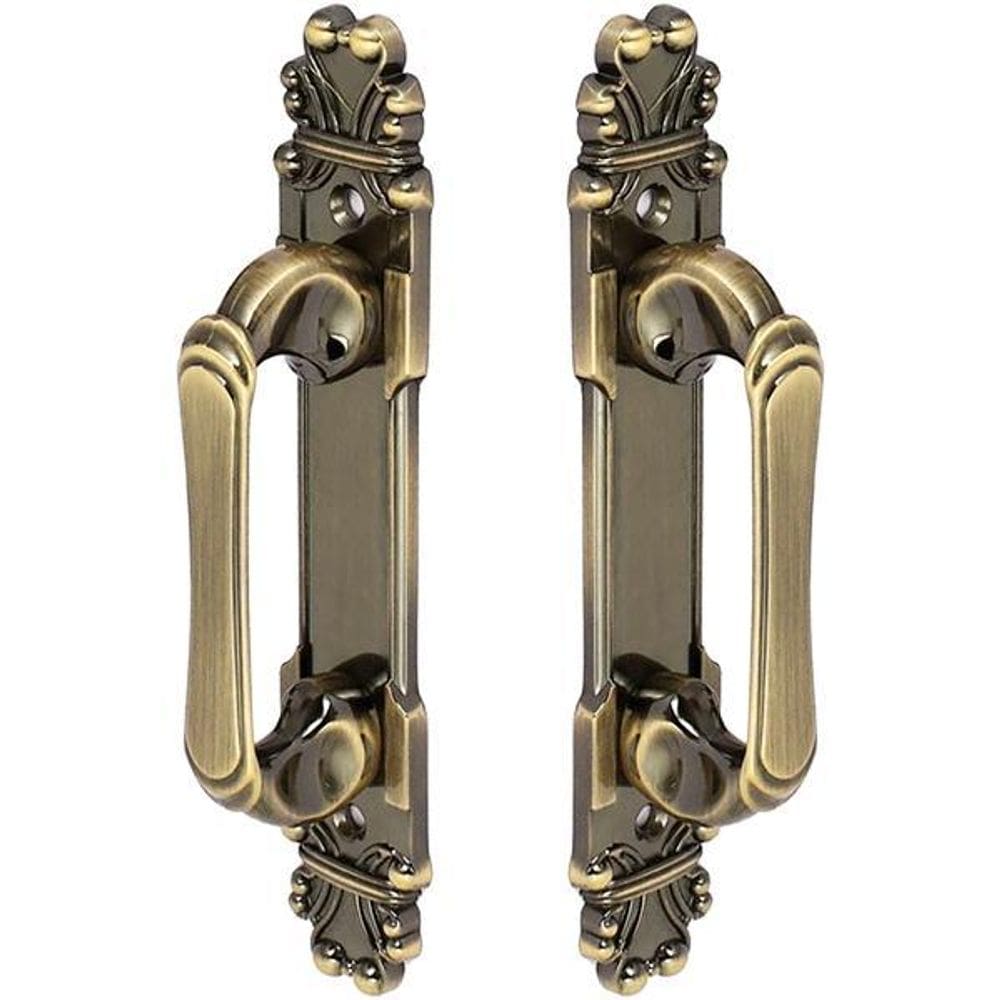 Puxador Duplo Mozart 280mm Bronze Antigo Porta Pivotante
