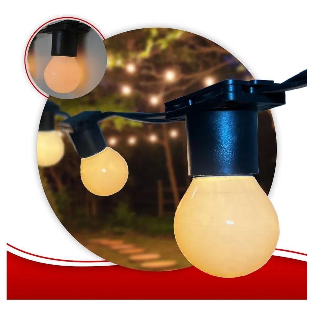 2X Varal De Luz Cordão Iluminação Gambiarra 30M C/Lâmpadas L