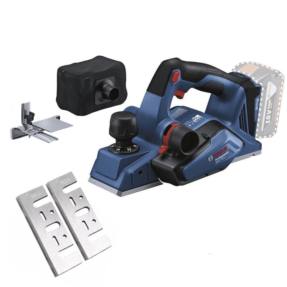 Plaina 18V Brush Gho185Li Bosch Sem Bateria + Jogo De Facas