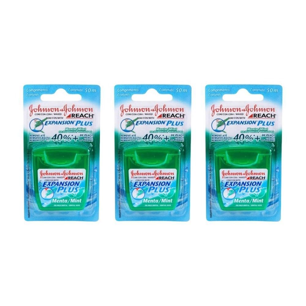 Fio Dental Johnsons Reach 50M Menta - Kit Com 3Un