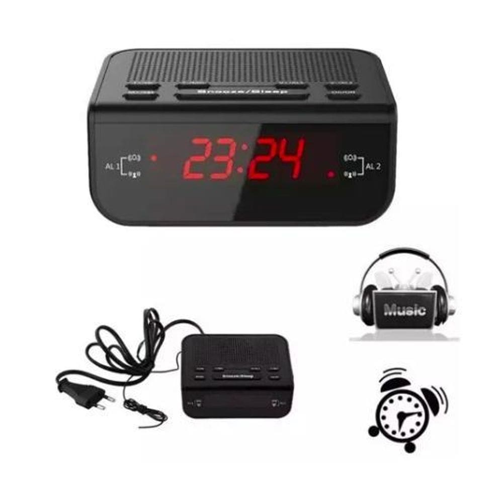 Relógio Despertador Digital Lcd Pronta