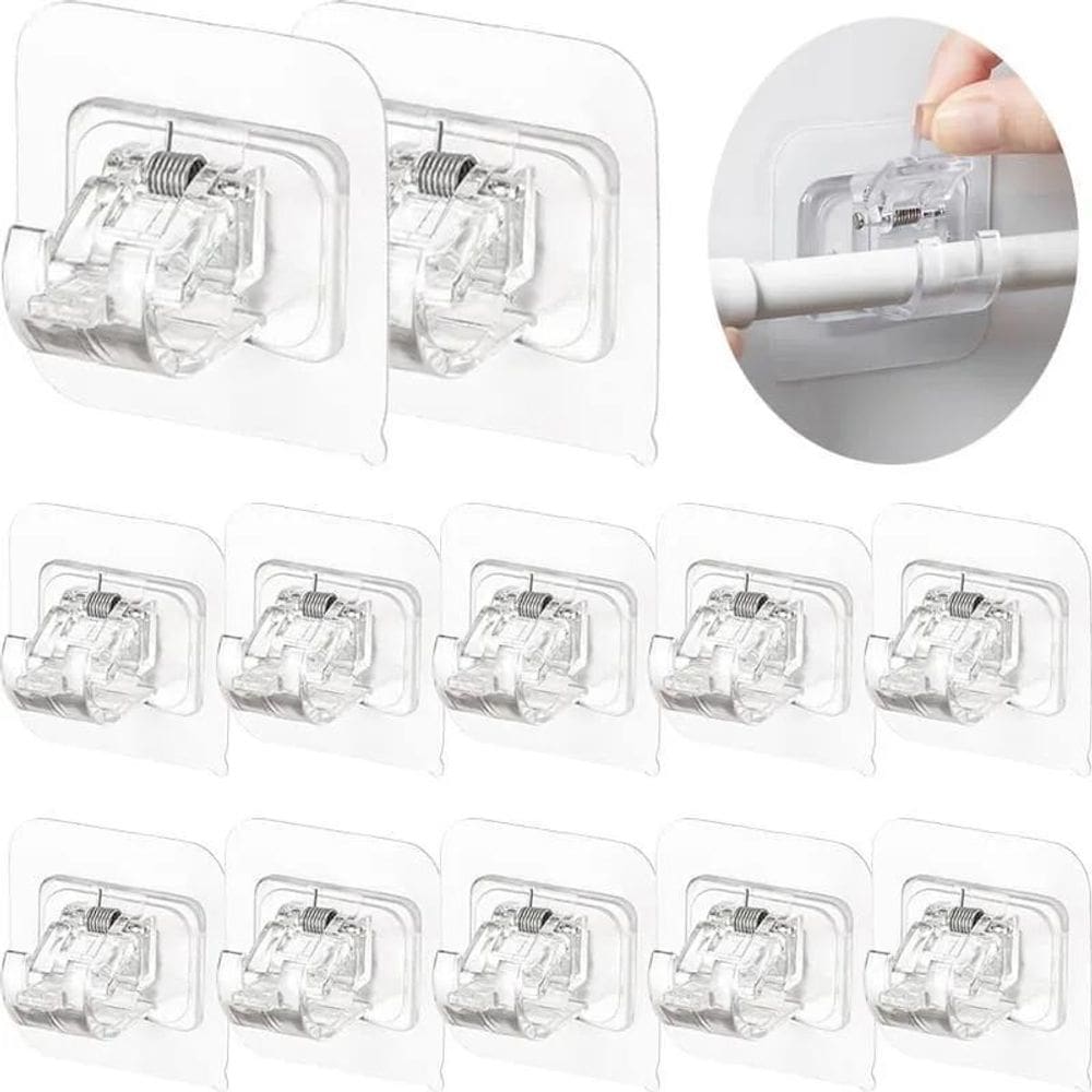 2X Kit 12 Suportes Haste Para Varão Cortina Gancho Quadro