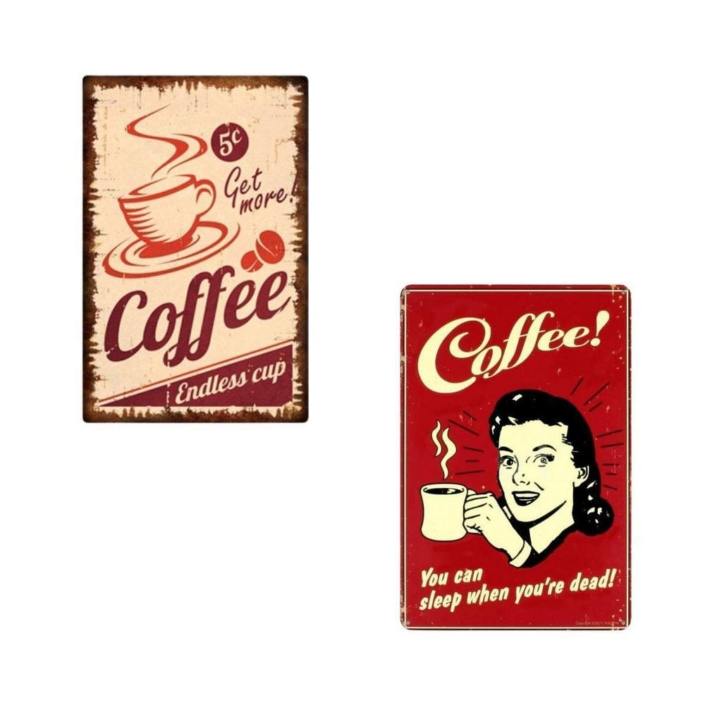 Kit Placas Decorativas Cantinho Do Café Retro Vintage Quadro