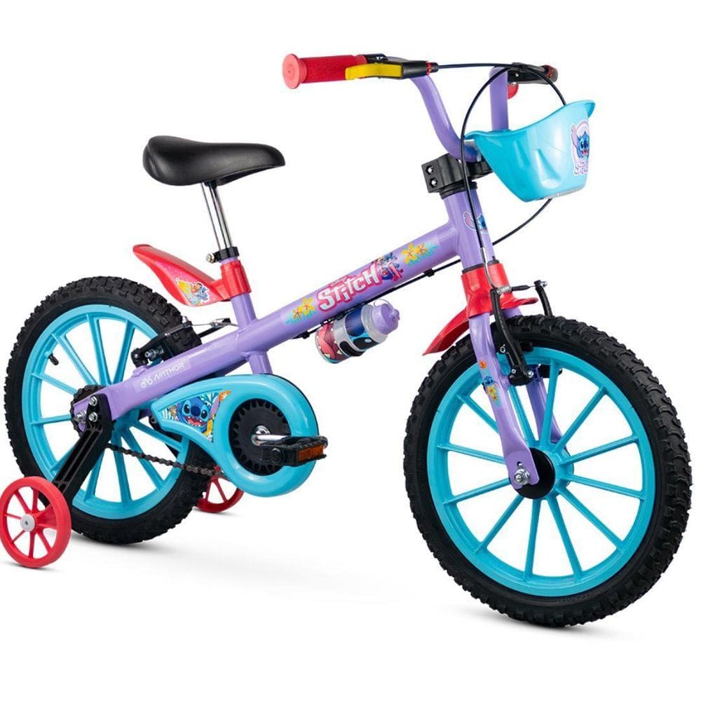 Bicicletinha Para Menina Aro 16 Com Rodinha Stitch Nathor