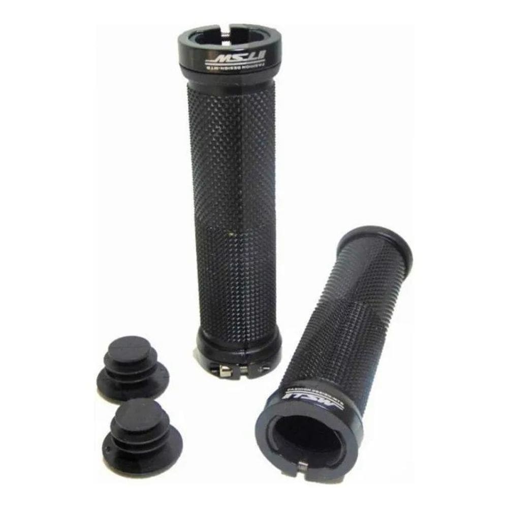 2X Manopla Bike Mtb Com Trava Bicicleta Punho Anel Preto Tsw