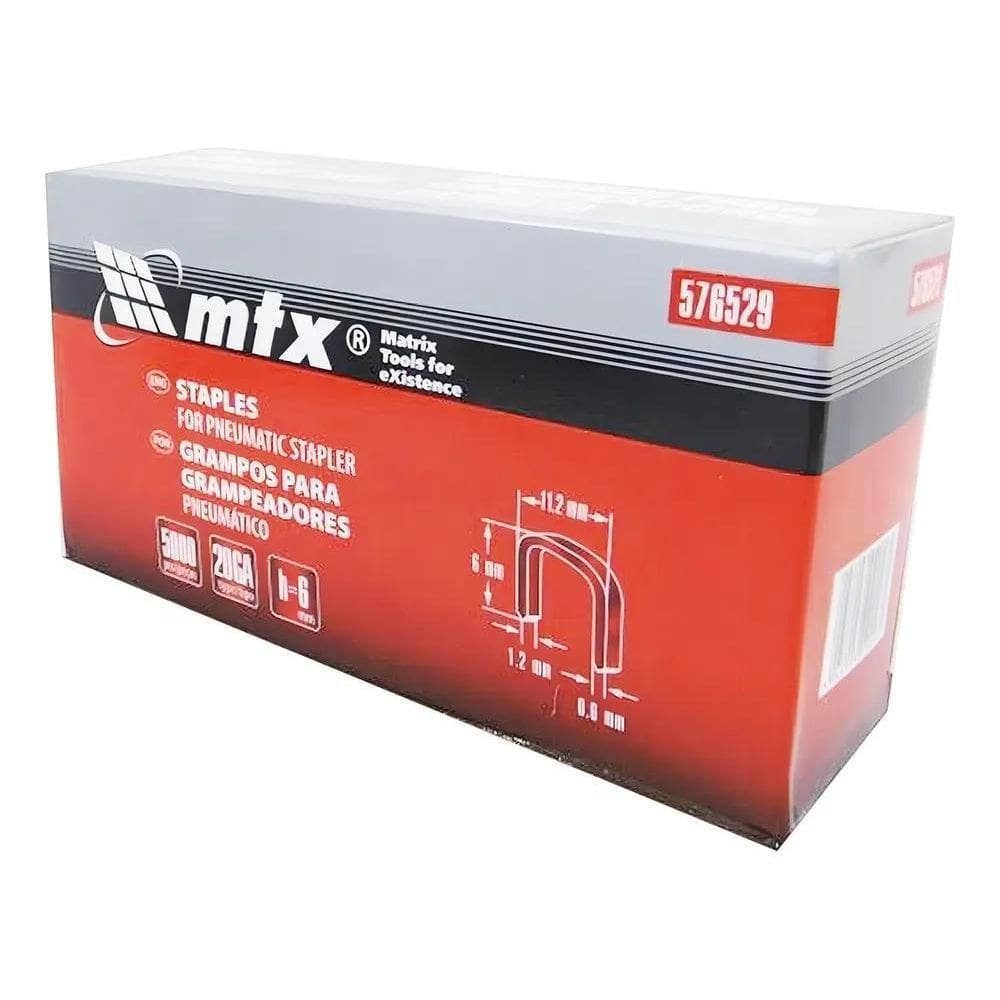 2X Grampos Grampeador Pneumático 6Mm 5000 Pçs 576529 - Mtx