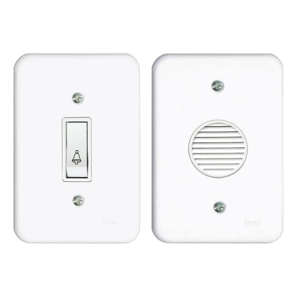 2X Campainha Cigarra + 1 Tecla Campainha Pollar Radial