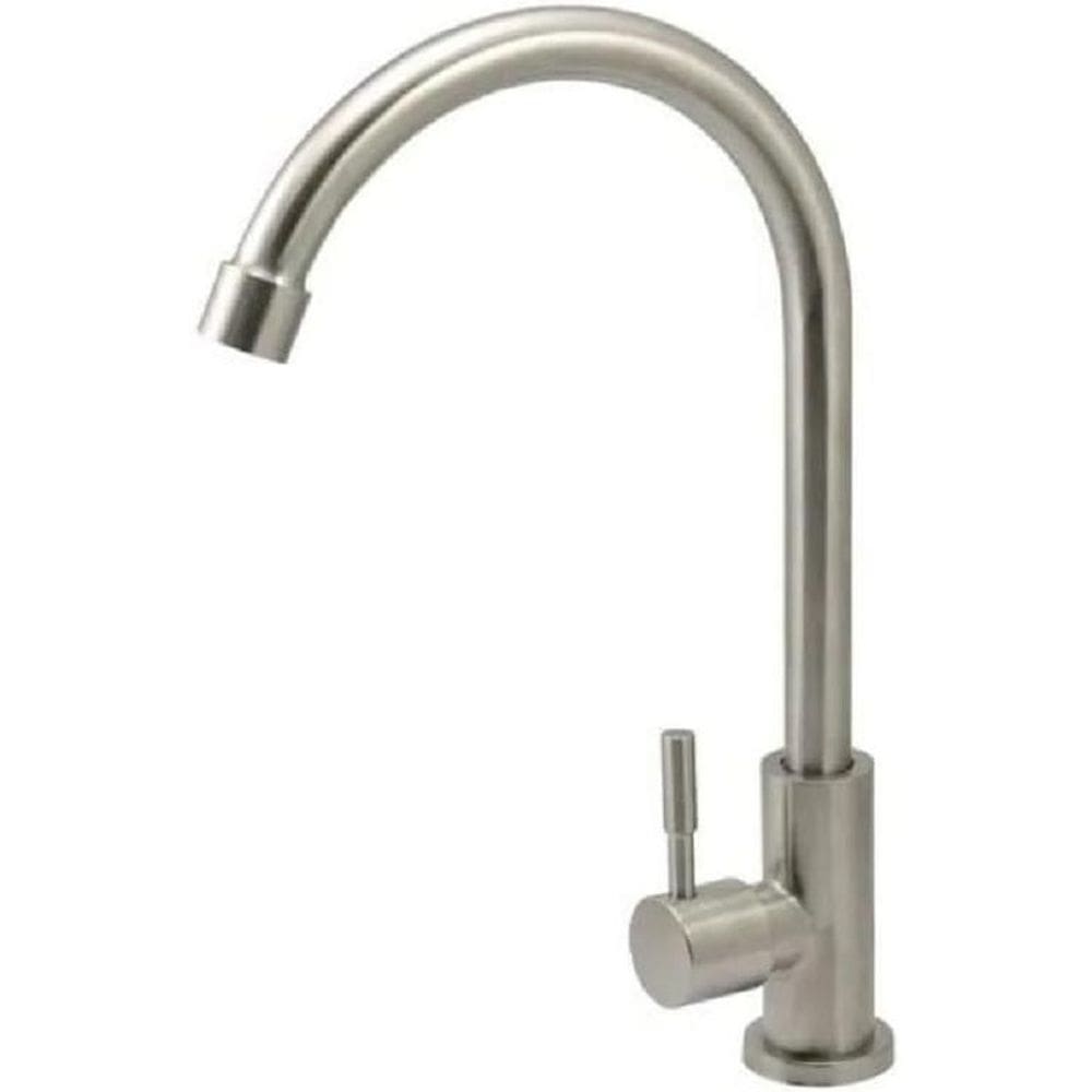 Torneira Cozinha Banheiro Aço Inox Escovado