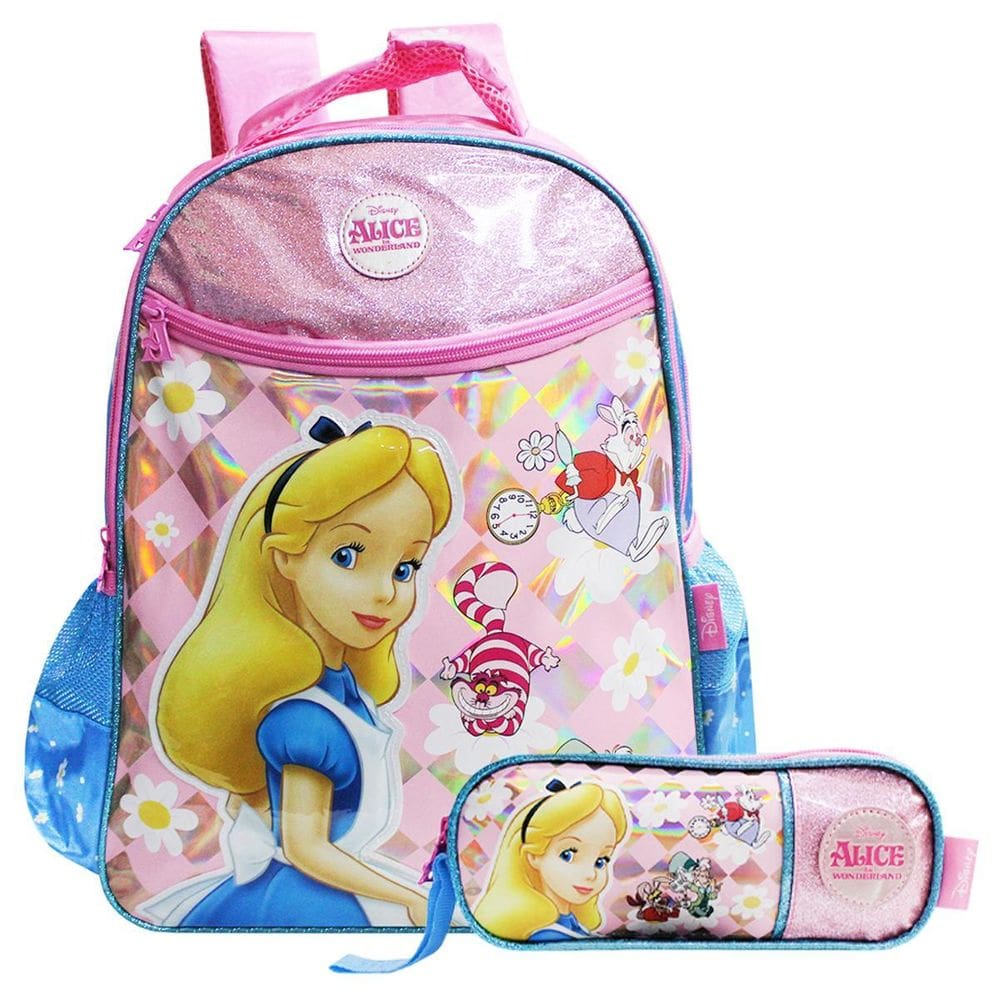 Mochila Alice No País Das Maravilhas E Estojo Escolar