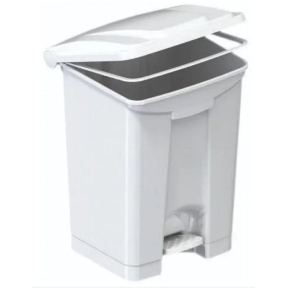 Lixeira Com Pedal Polipropileno Branca - 50 Litros
