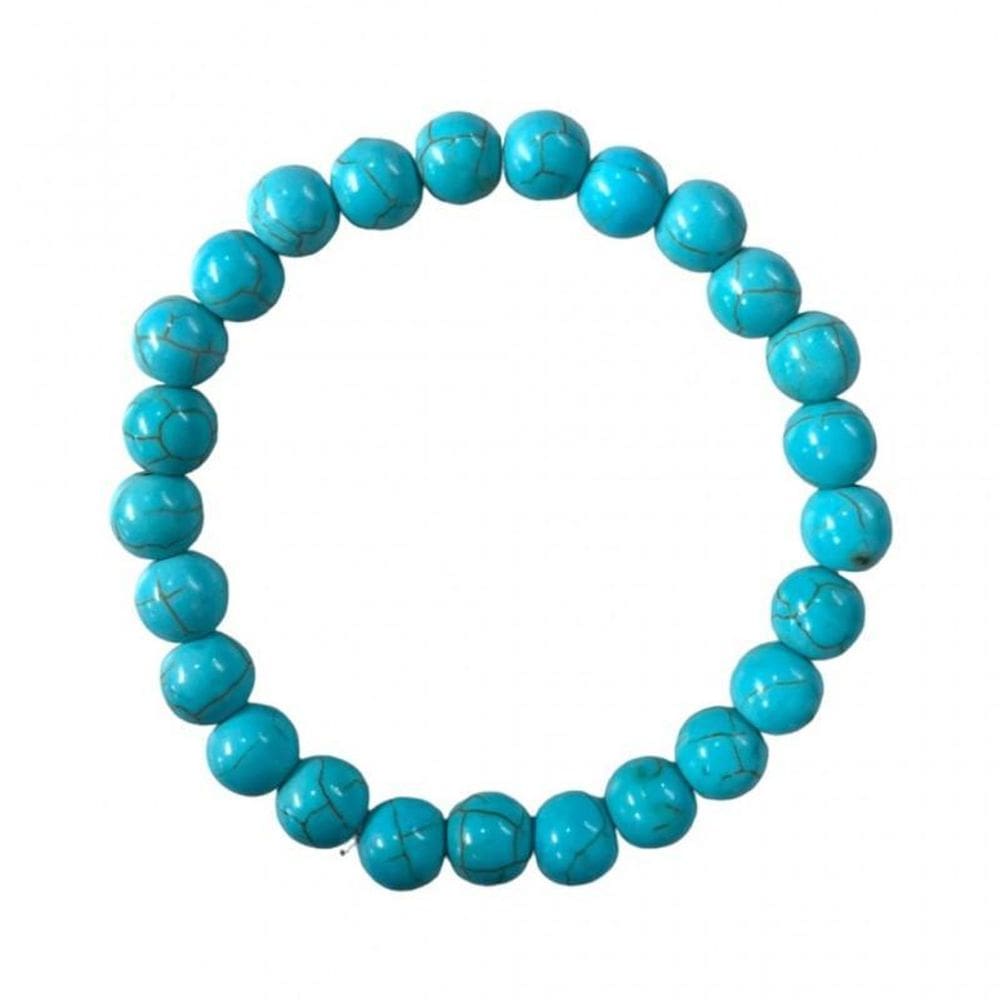 Pulseira Resina Cor Azul Turquesa 8 Mm