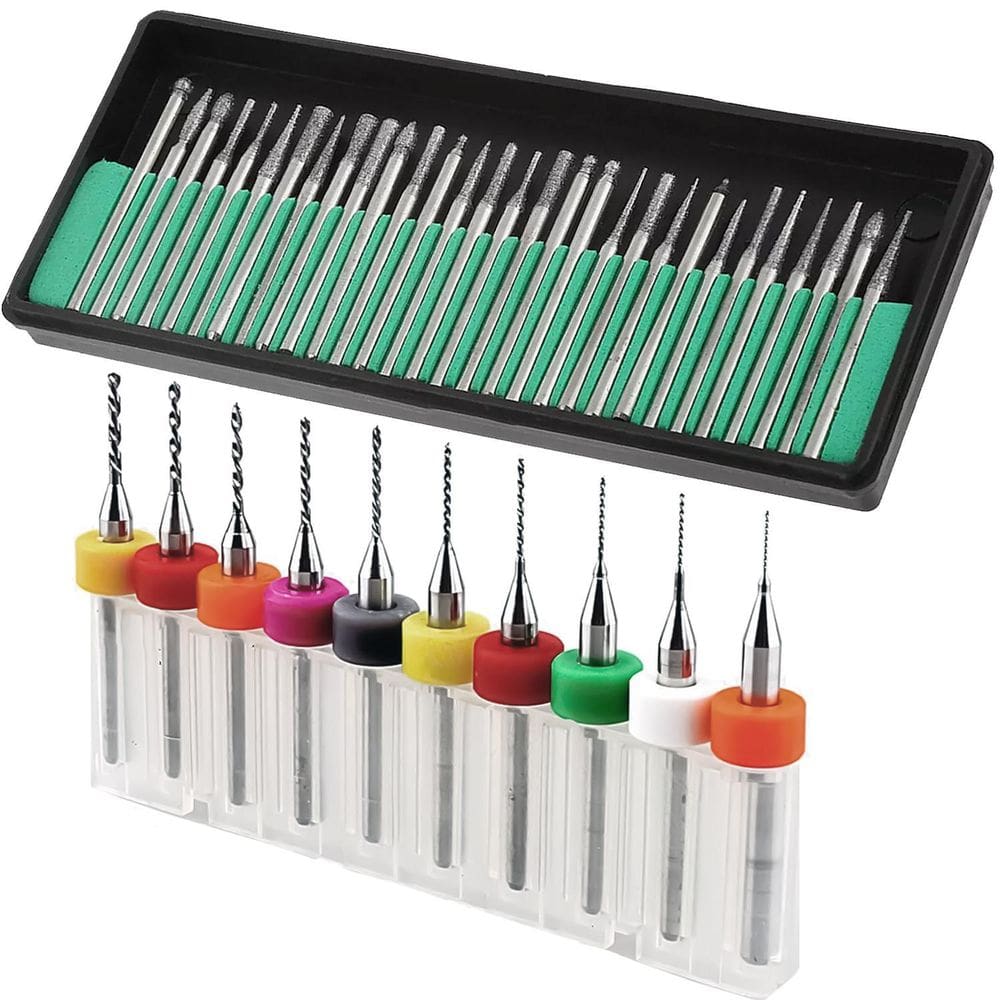 Kit Brocas E Pontas Diamantadas 40 Peças Para Micro Retífica