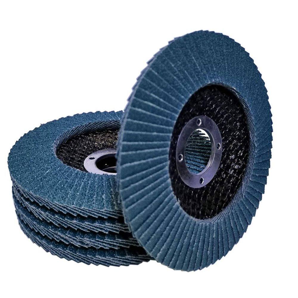 Kit 5 Discos Flap 115Mm Grão 120 Zircônia Desbaste Aço Inox