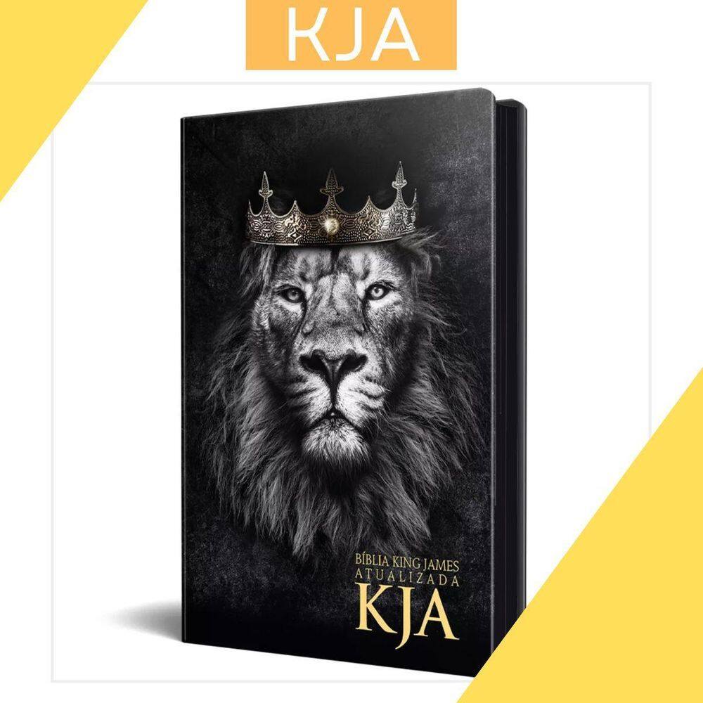 Biblia Sagrada King James Atualizada Leão Rei Dos Reis Capa