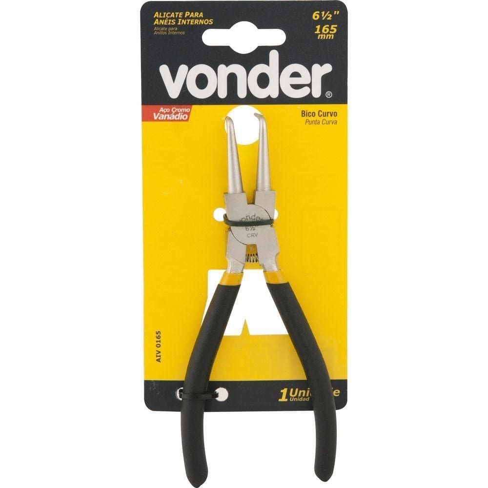 Alicate Para Anéis 6.1-2” 165mm Int Curvo Vanádio Plast Vonder