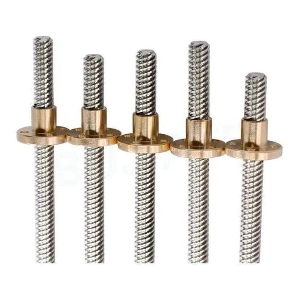 Fuso Trapezoidal Tr8 300Mm Passo 8 + Castanha De Bronze Cnc