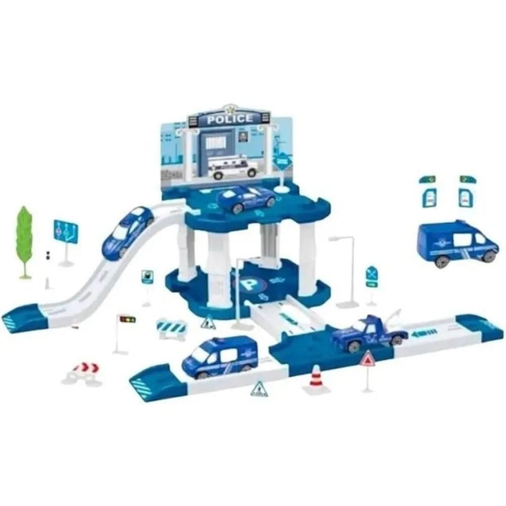 Pista Estacionamento De Brinquedo Policial Com 40 Peças