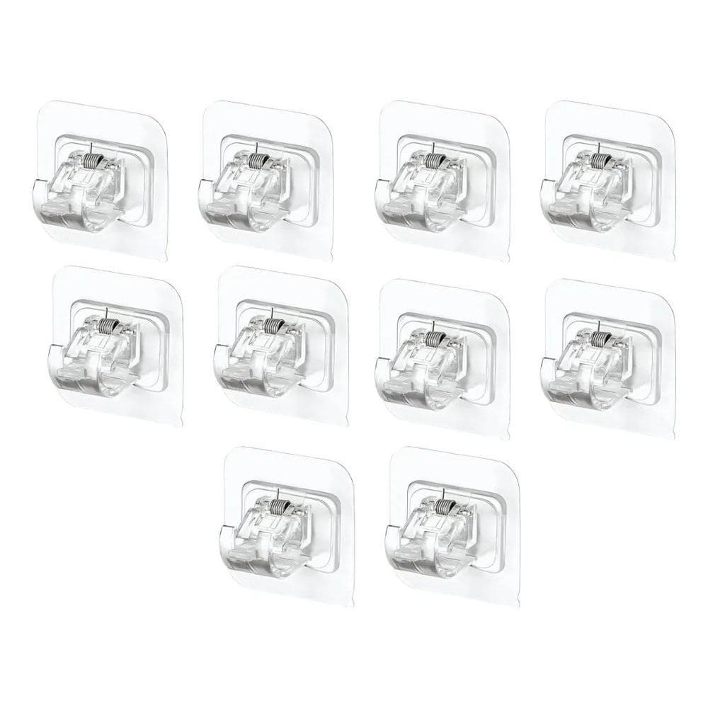 2X 10 Suporte Gancho Para Varão Adesivo Sem Prego Furo Sujei