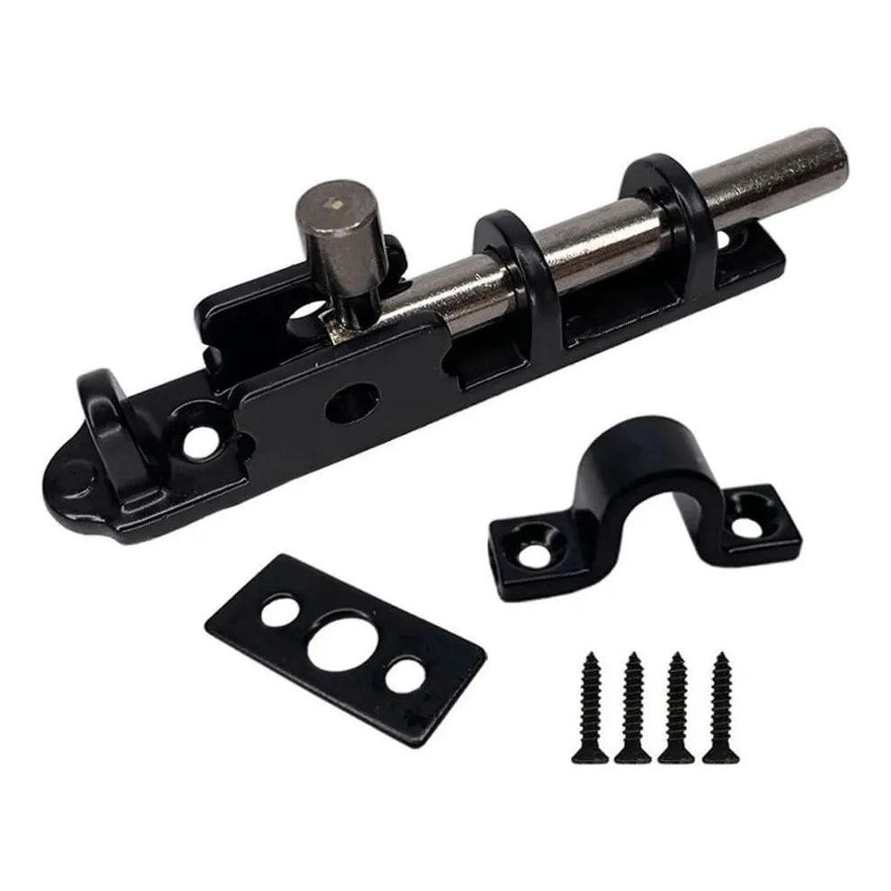 Trinco Ferrolho Tranca Fecho Para Porta Janela Preto 06Cm