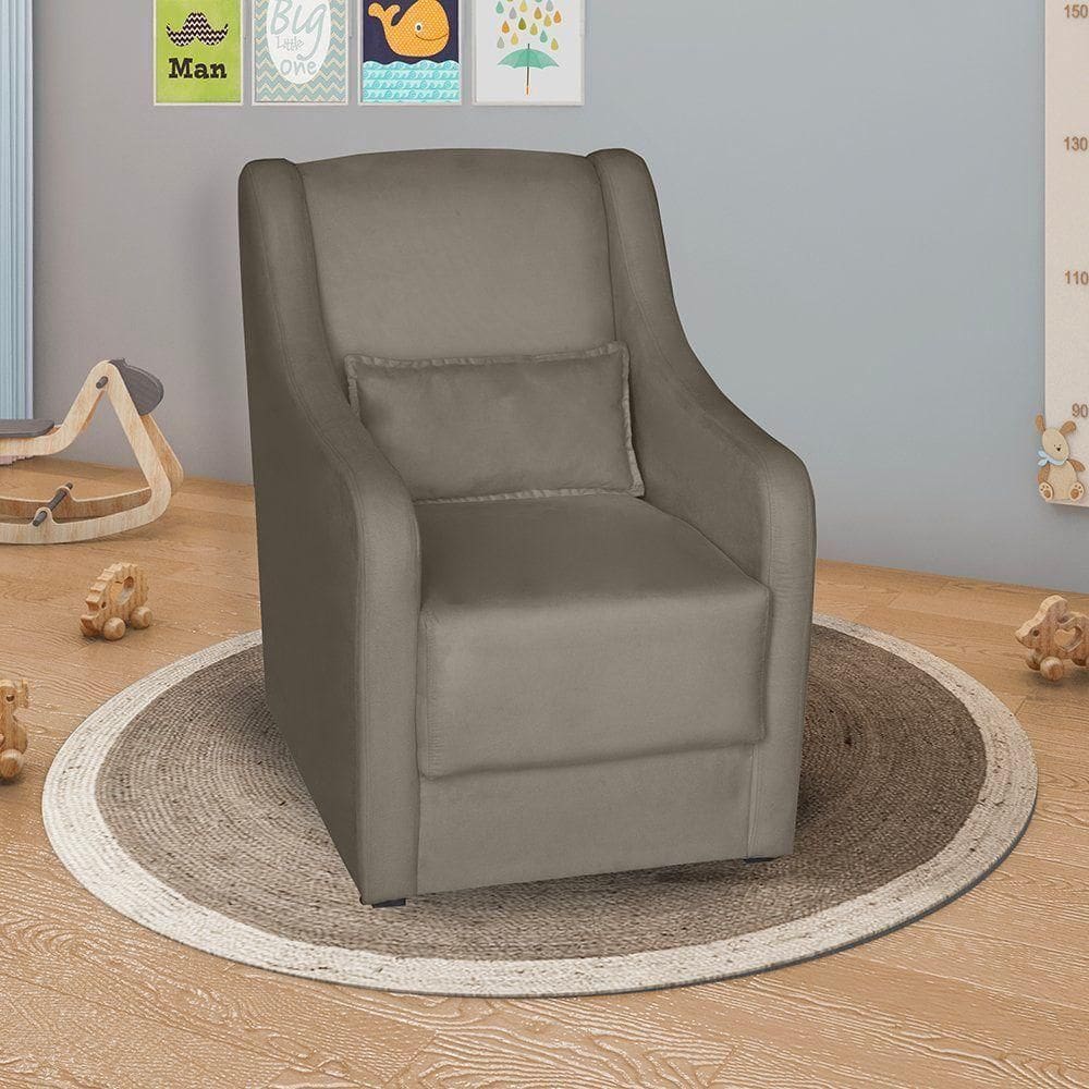 Poltrona Para Amamentação Glamour Com Almofada Capuccino