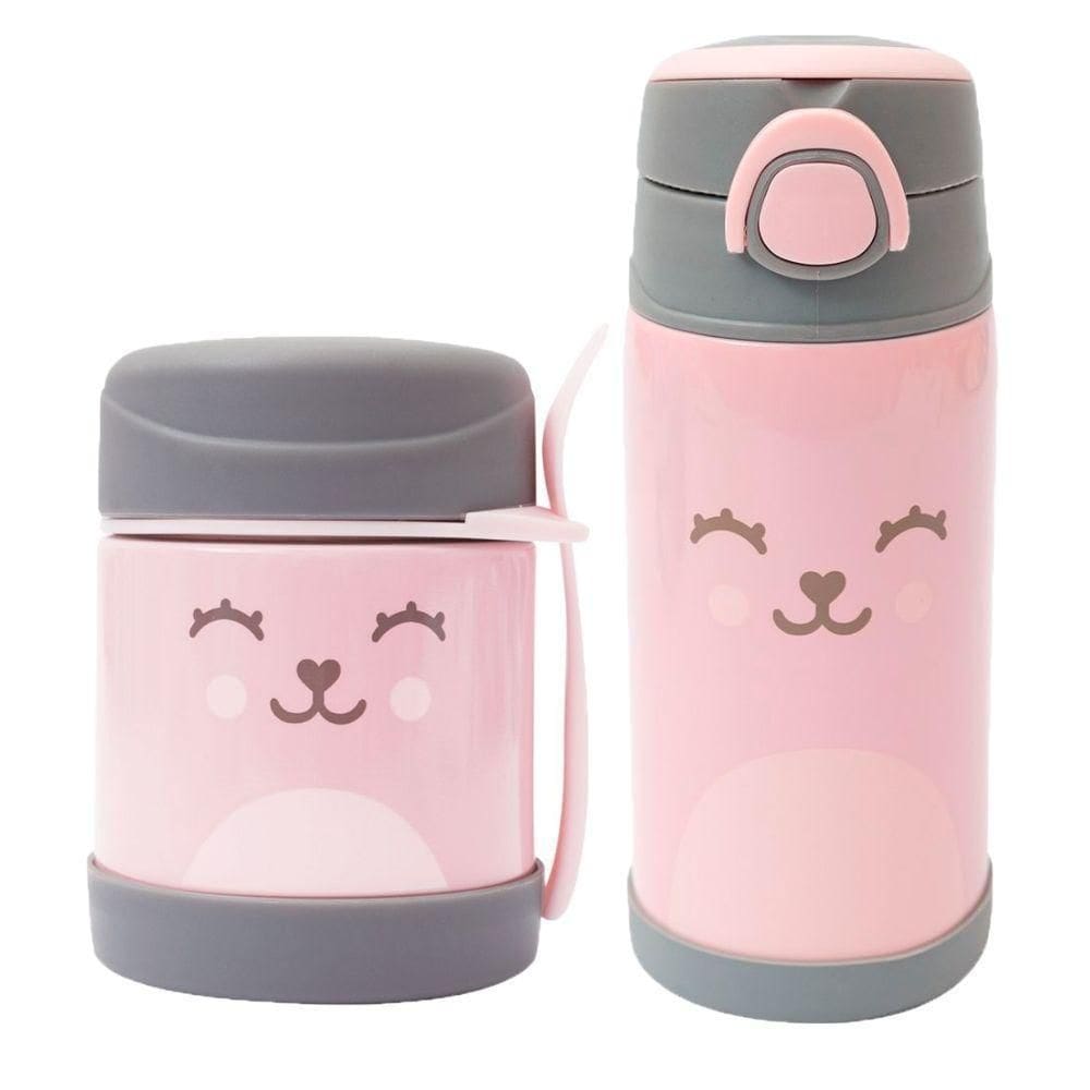 Kit Copo Garrafa E Pote Papinha Infantil Água Suco Buba