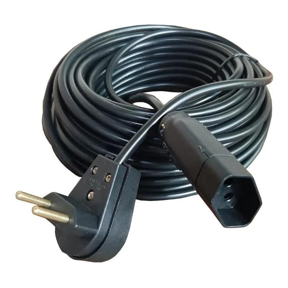 2X Extensão Elétrica 20 Metros 10A Cabo Pp2X1,0Mm Plug Reto