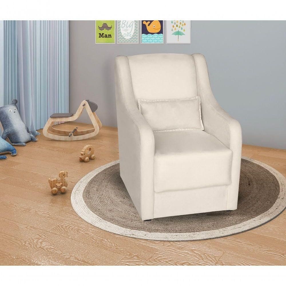 Poltrona Para Amamentação Glamour Com Almofada Bege