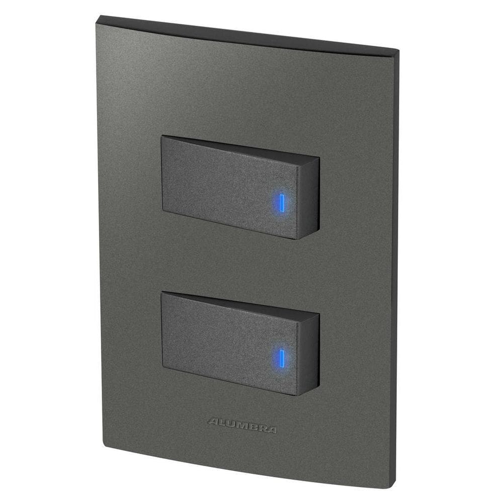 Conjunto 2 Interruptores Led - Inova Grafite - Agt32