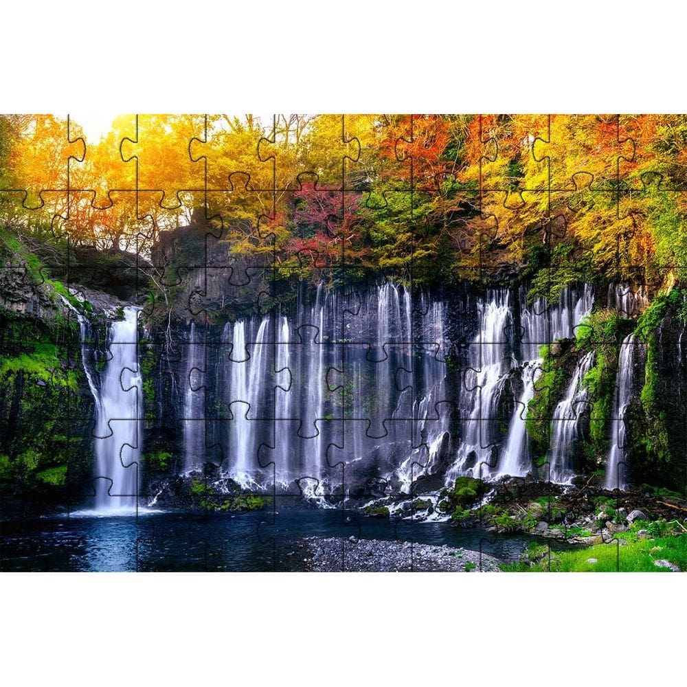 Kit 2 Quebra-Cabeça Cachoeiras Do Mundo De 24 Peças Grandes