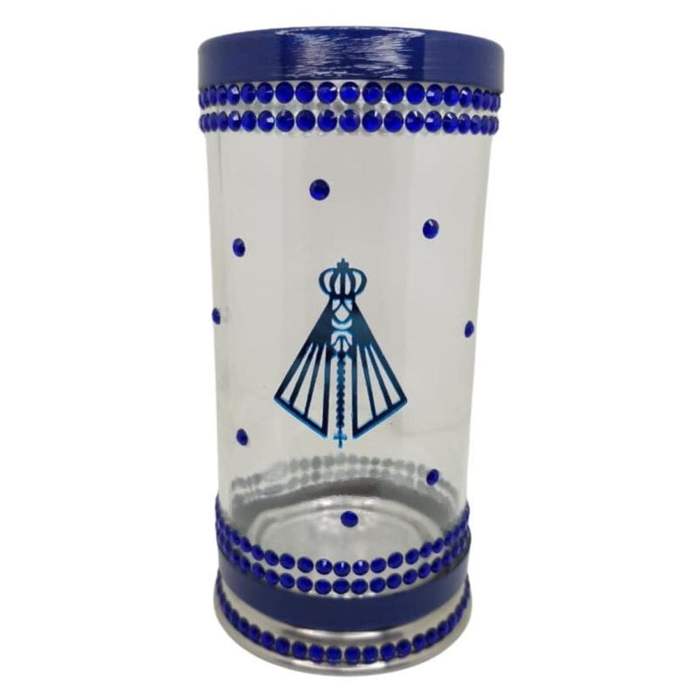 Porta Vela 7 Dias 18Cm Vidro Nossa Senhora Manto + Presente