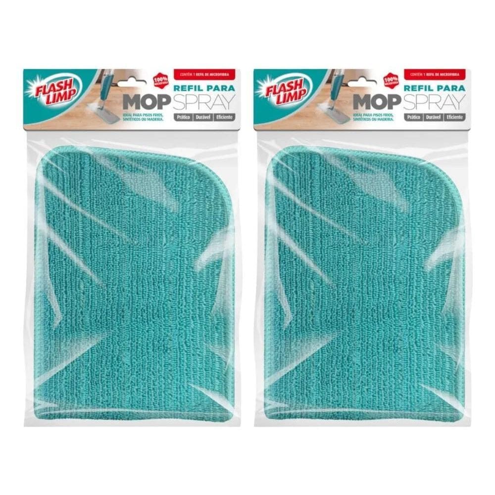 Kit 2 Refil Para Mop Spray E Spray Fit Em Microfibra Flash L