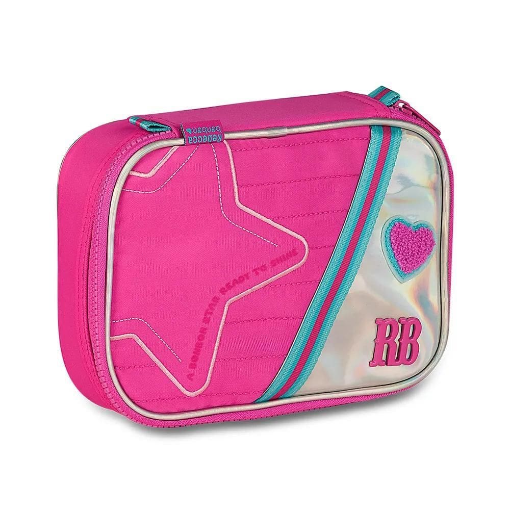 Estojo Escolar Box Rebecca Bonbon Holografica Rosa Rb27019
