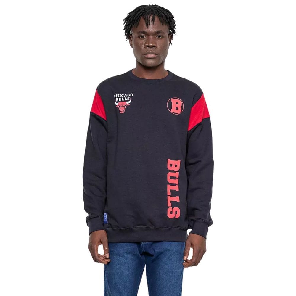 Moletom Chicago Bulls autêntico NBA  Rib Sleeve Preto