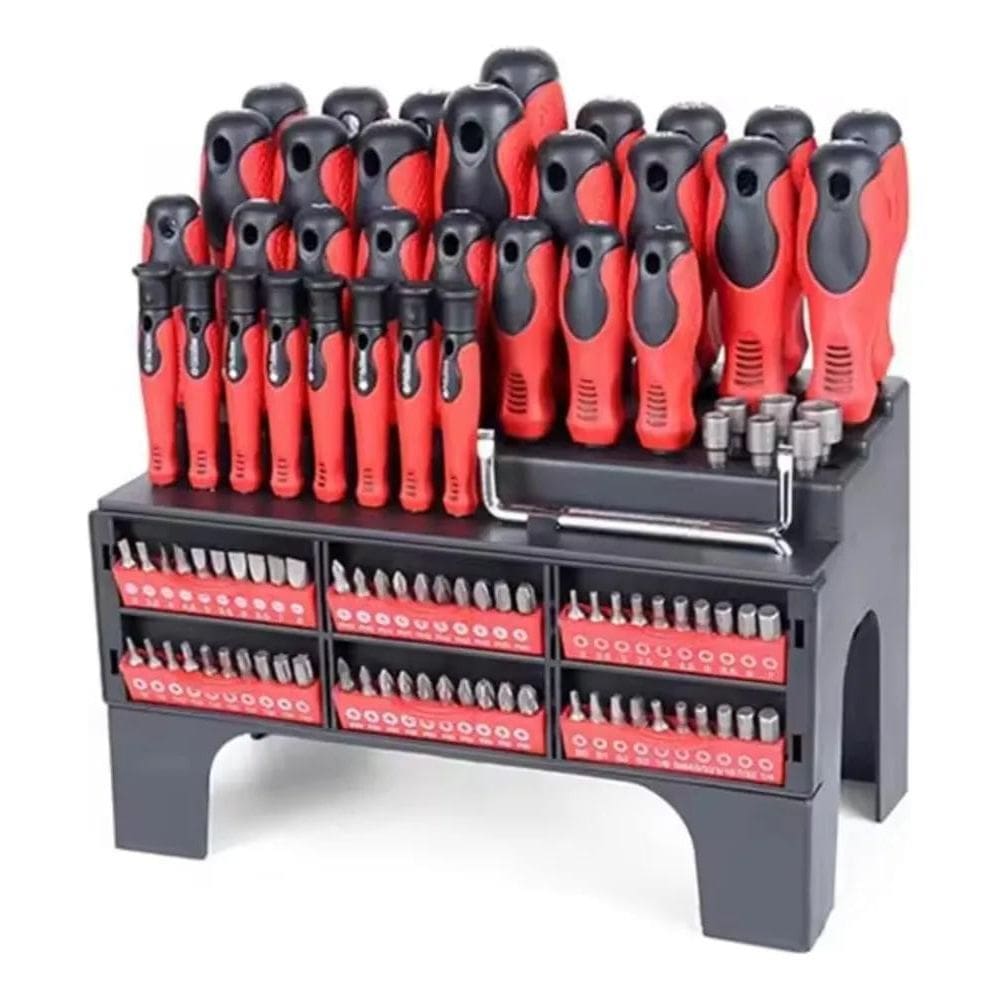 Kit Jogo Chaves Fenda Phillips Hex Precisão Torx 100 Pçs