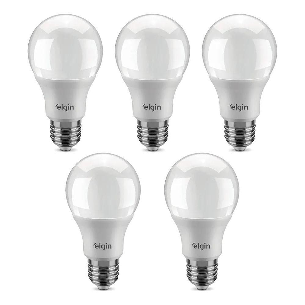 2X Kit 5 Lâmpadas Led Bulbo A60 12W 3000K E27 Luz Amarela El