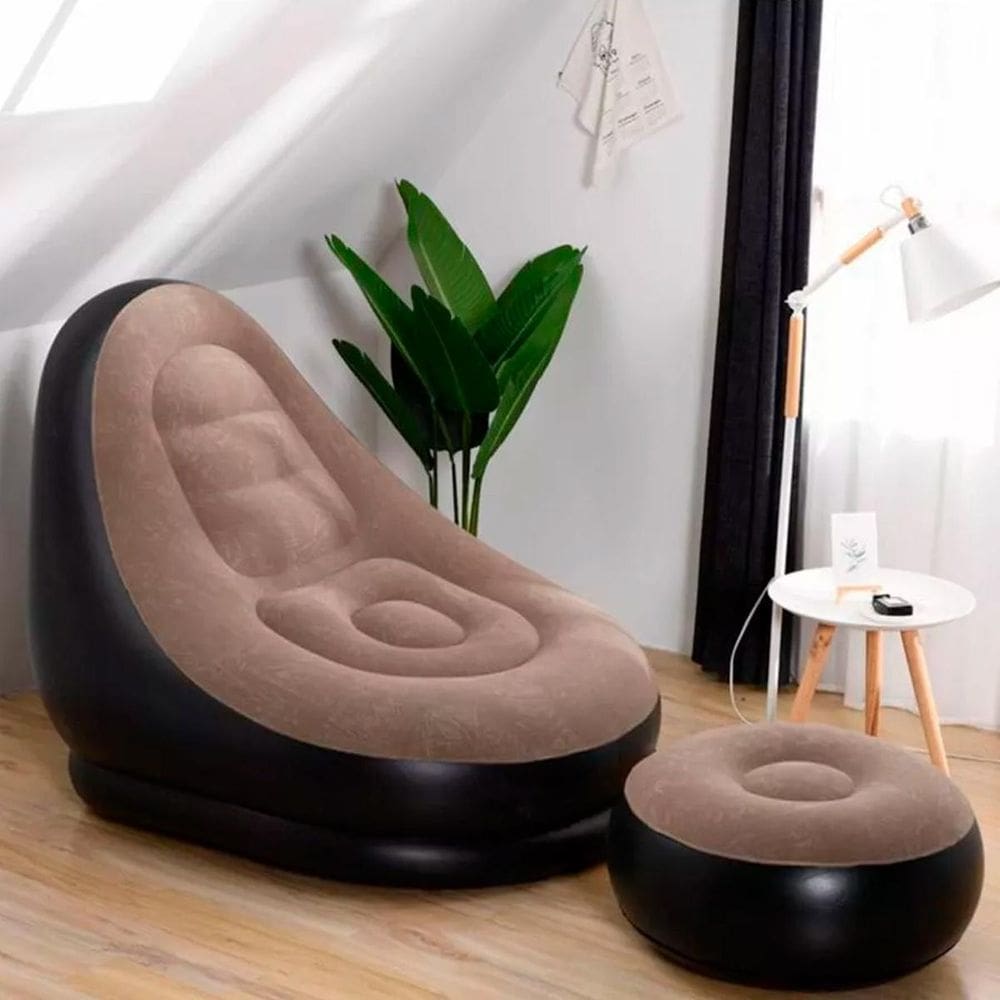 Sofá Inflável Ideal Para Viagem Com Encosto Suave