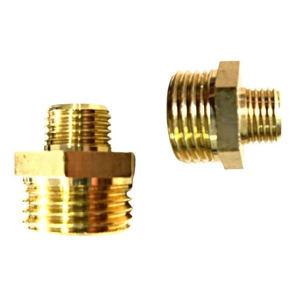 2X 2 Peças Niple Redução Conexão Latão 1/4 - 1/8 Rosca Bsp -
