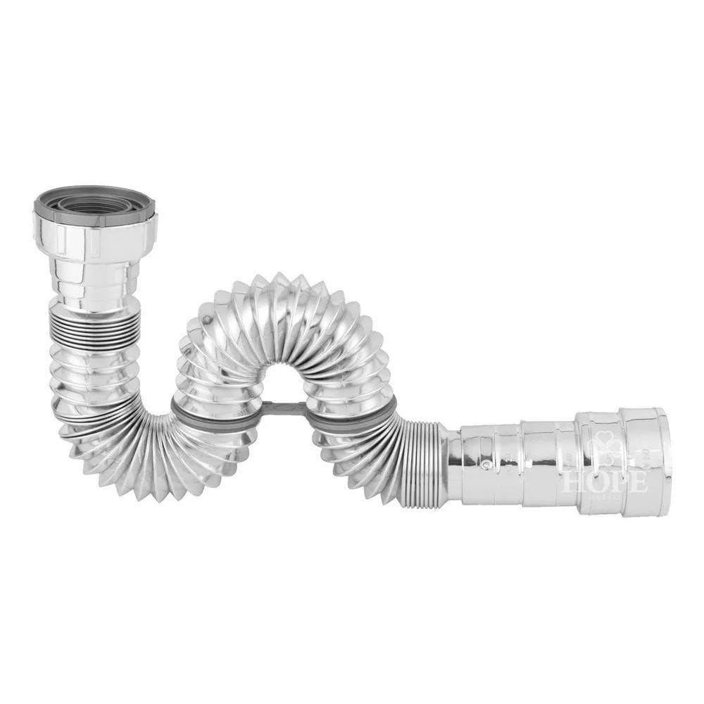 2X Sifão Extensível Sanfonado Universal Flexível Cromado 70