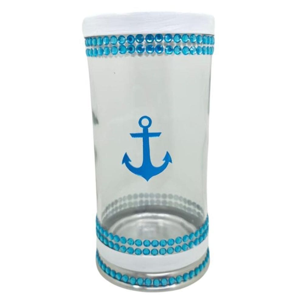 Porta Vela 7 Dias 18Cm Vidro Marinheiro + Presente