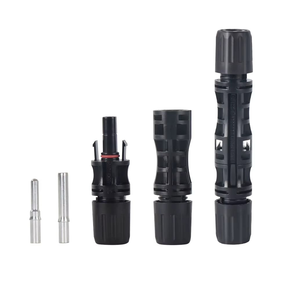 Conector MC4 40A 1500V Energia Solar Pino Sólido kit 2 Pares