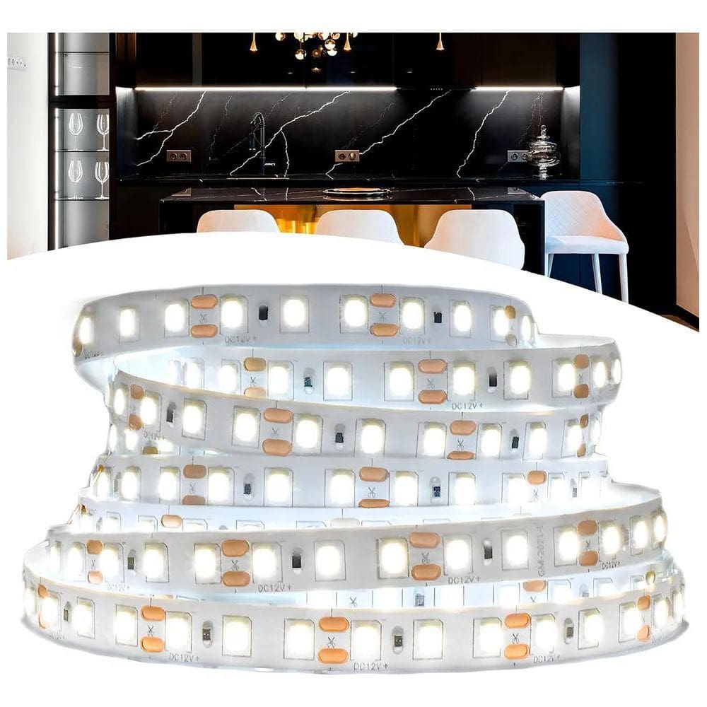 2X Fita Led 120Led/M Ip20 3528 Para Perfil 5 Metros Frio