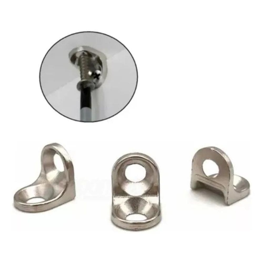 2X Cantoneira Zamac 13X13 Niquelada 2 Furos Leve 500Uni