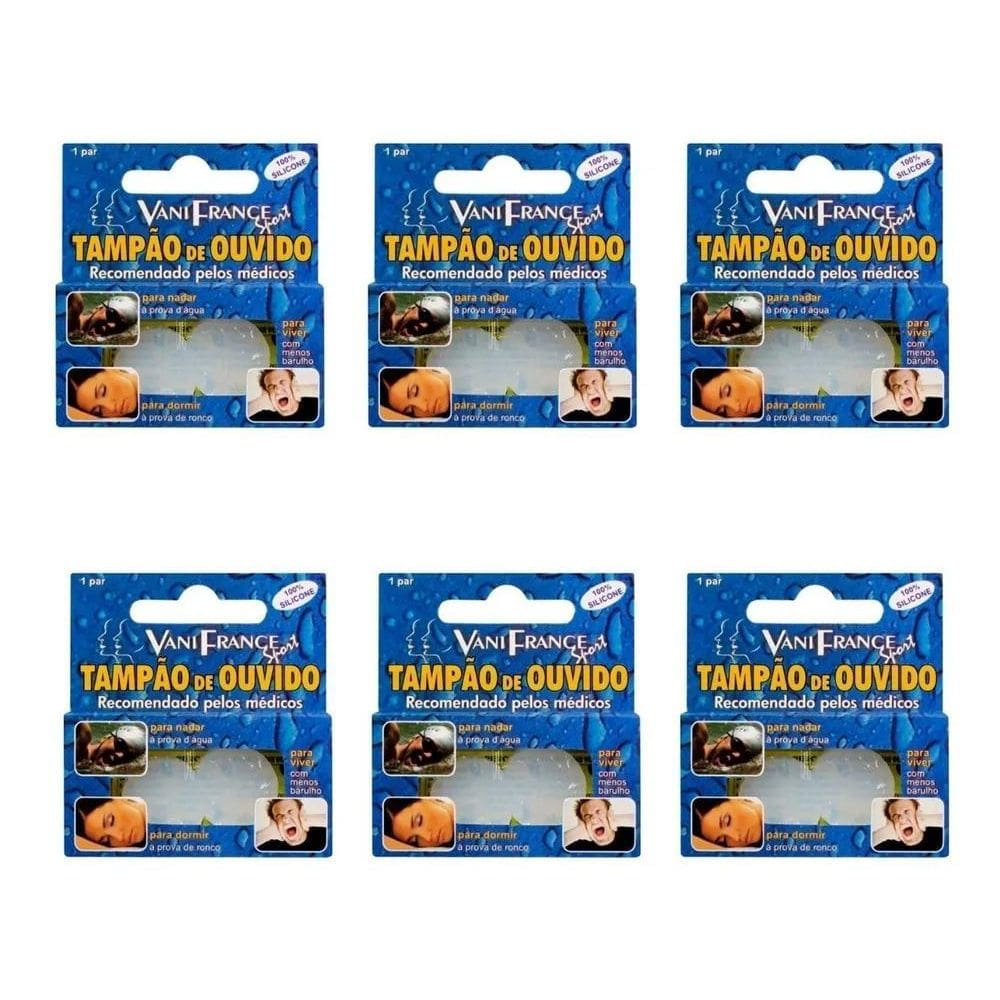 2X Protetor De Ouvido Silicone 6 Pares Natação Barulho Dormi