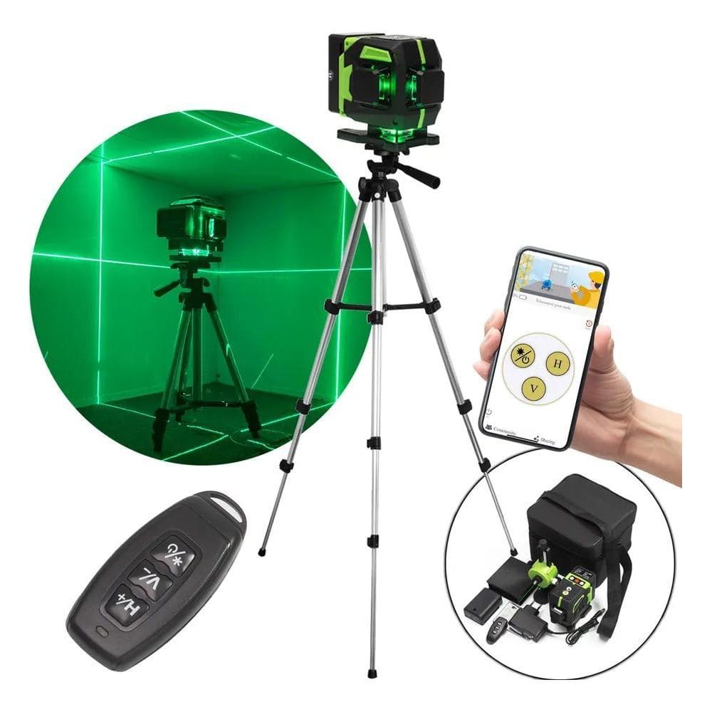 2X Nível Laser Verde Recarregável Com Tripé 2 Baterias