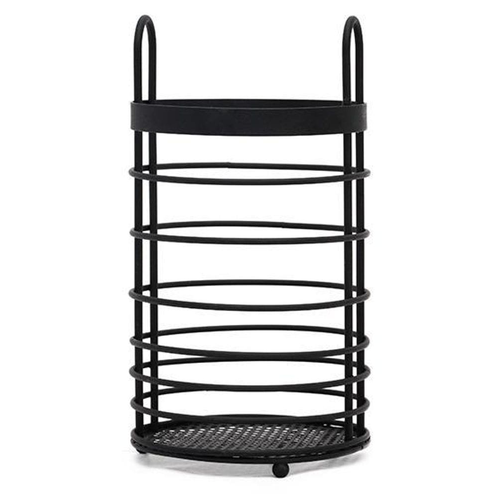 Escorredor De Talher Aramado Redondo Cozinha Black 20,5X11Cm