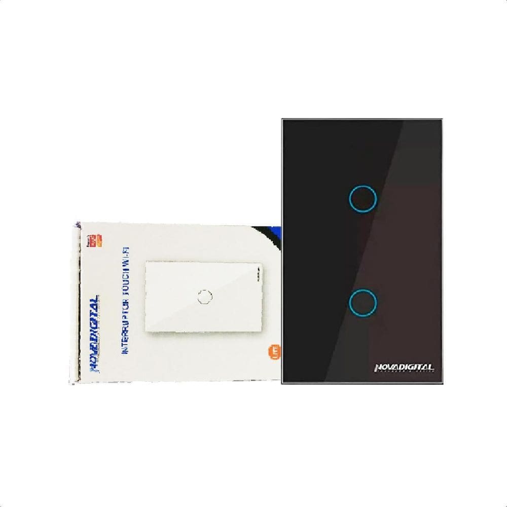 Interruptor Intel Wi-Fi Novadigital 2 Botão Lite-S - Preto